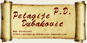 Pelagije Dubaković vizit kartica